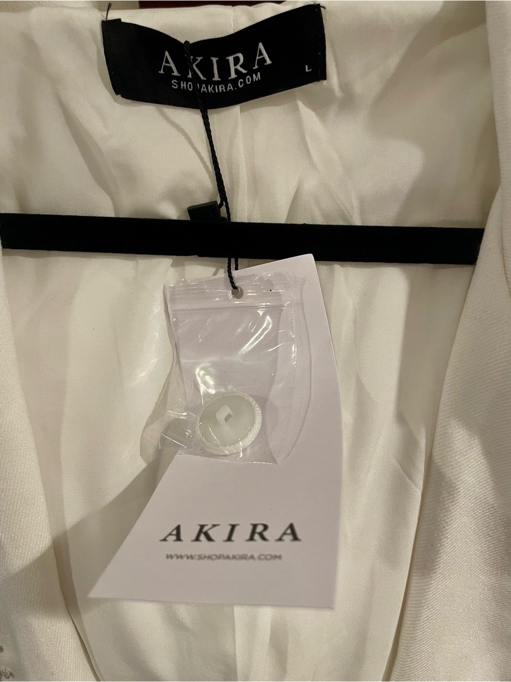 AKIRA Cream Blazer with Silver Chain Fringe - Picture 2 of 3